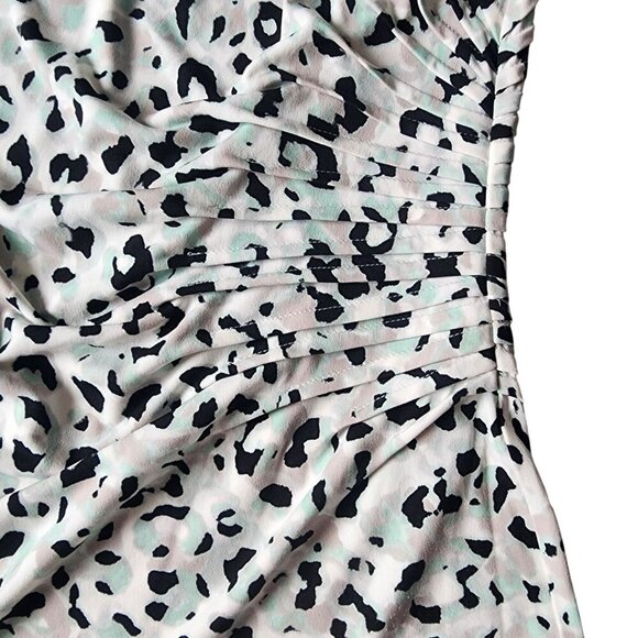 Calvin Klein Womens Sleeveless Ruched Leopard Print Top Large - Picture 3 of 11